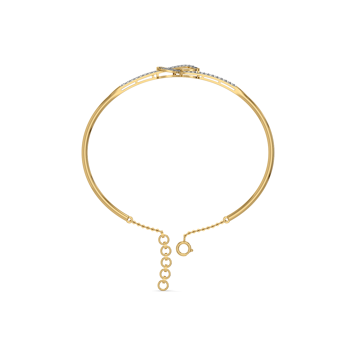 Tied in Gold – Lab Diamond Bangle