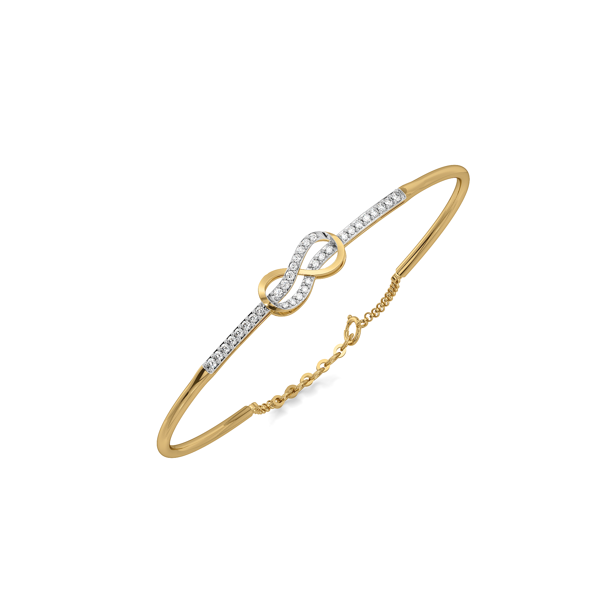 Tied in Gold – Lab Diamond Bangle