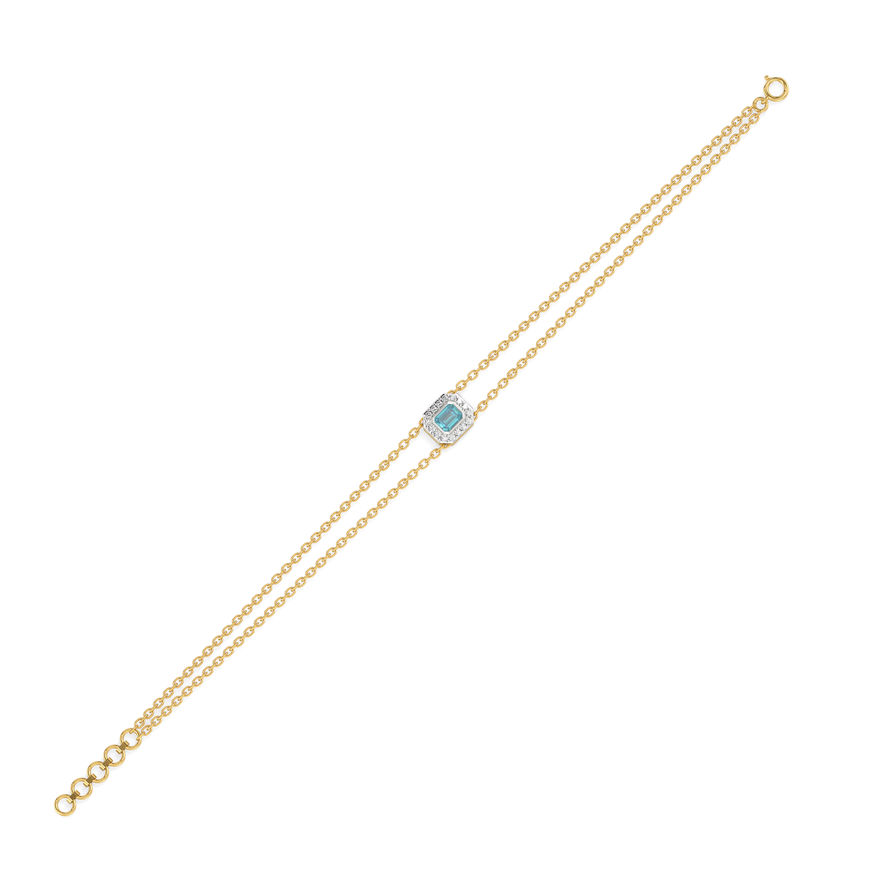 Coastal Calm - Lab Diamond Aquamarine Bracelet