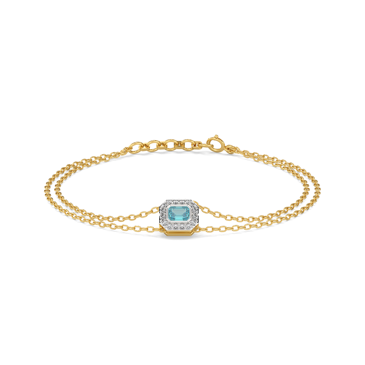 Coastal Calm - Lab Diamond Aquamarine Bracelet