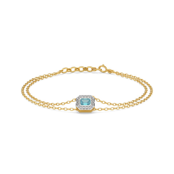 Coastal Calm - Lab Grown Diamond Aquamarine Bracelet for Women - Lukson