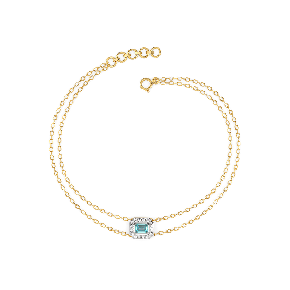 Coastal Calm - Lab Diamond Aquamarine Bracelet