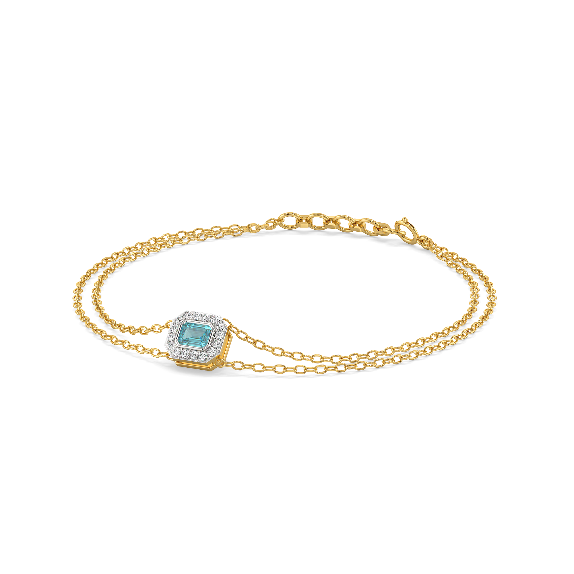 Coastal Calm - Lab Diamond Aquamarine Bracelet