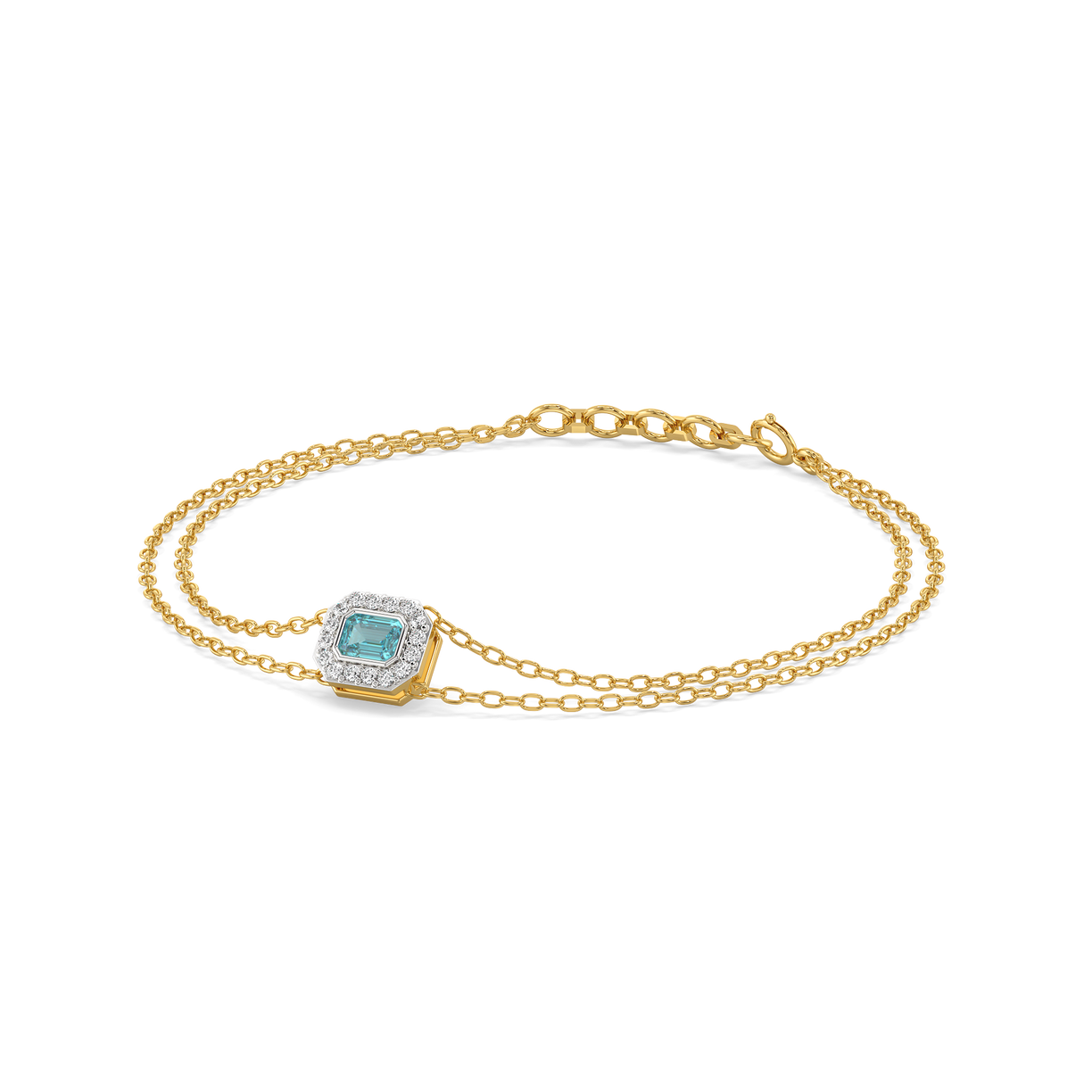 Coastal Calm - Lab Diamond Aquamarine Bracelet