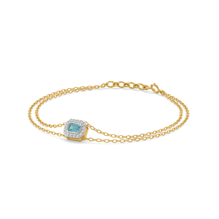 Coastal Calm - Lab Diamond Aquamarine Bracelet