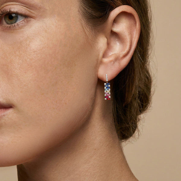 Colour Glitch - Lab Diamond Drop Earrings