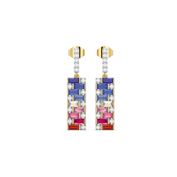 Colour Glitch - Lab Diamond Drop Earrings