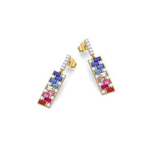Colour Glitch - Lab Diamond Drop Earrings