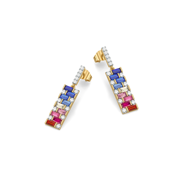 Colour Glitch - Lab Diamond Drop Earrings