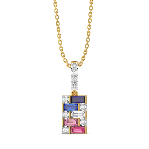 Colour Glitch - Lab Diamond Pendant