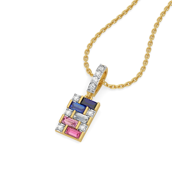 Colour Glitch - Lab Diamond Pendant