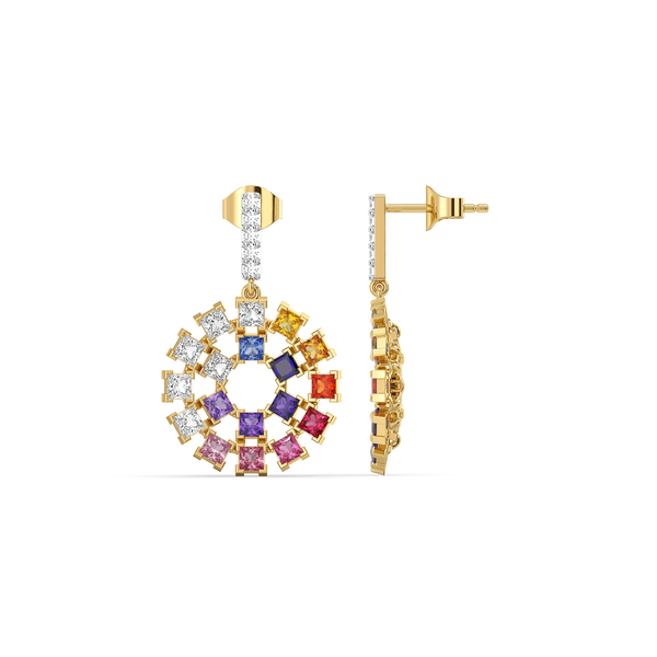 Chromatic Loop - Lab Diamond Drop Earrings