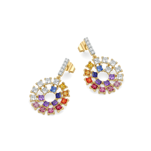 Chromatic Loop - Lab Diamond Drop Earrings