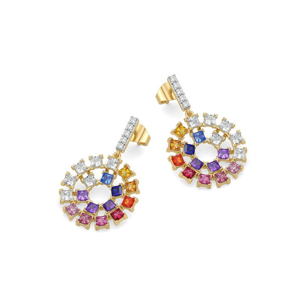 Chromatic Loop - Lab Diamond Drop Earrings