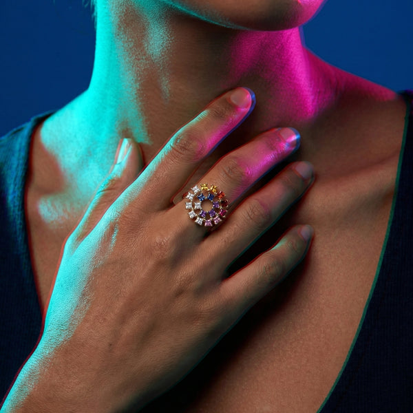 Chromatic Loop - Lab Diamond Ring