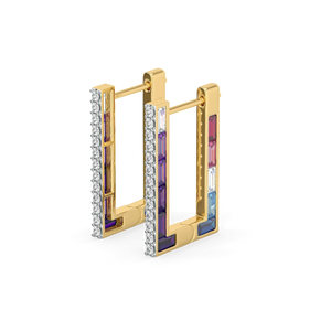 Offbeat Edge - Lab Diamond Hoop Earrings