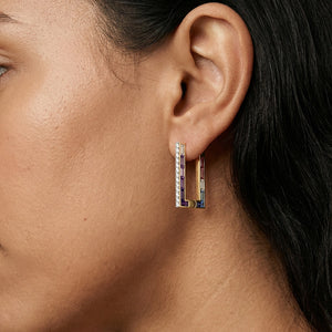Offbeat Edge - Lab Diamond Hoop Earrings