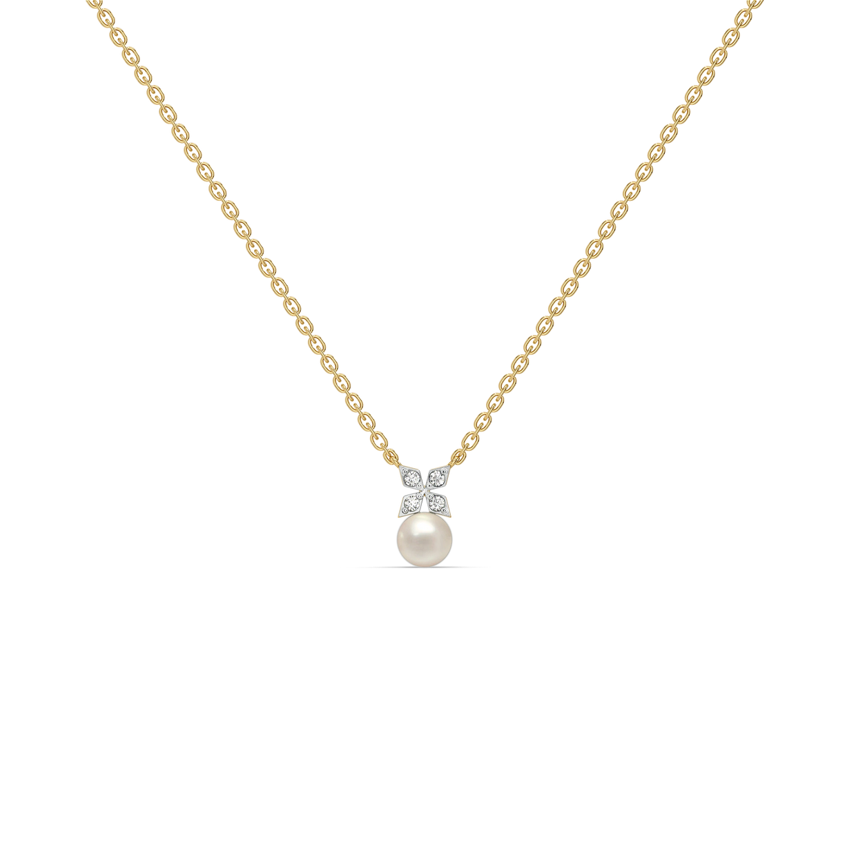 Winter Pearls - Lab Diamond Necklace