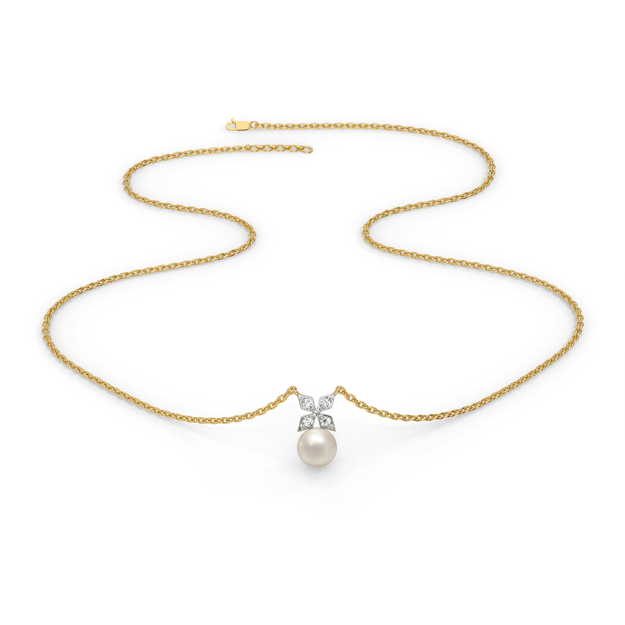 Winter Pearls - Lab Diamond Necklace