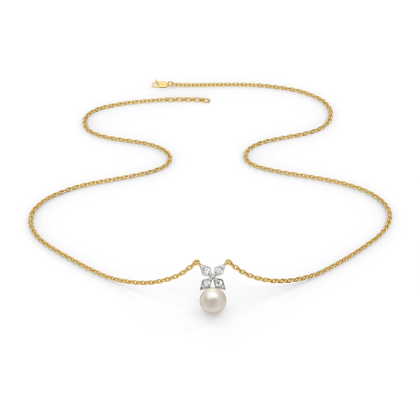 Winter Pearls Lab Grown Diamond Necklace Online - Lukson