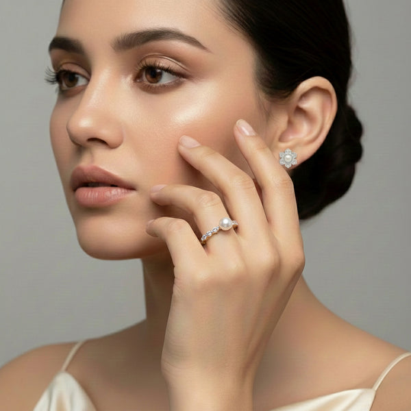 Lukson Pearls Lab Grown Diamond Band Rings Online