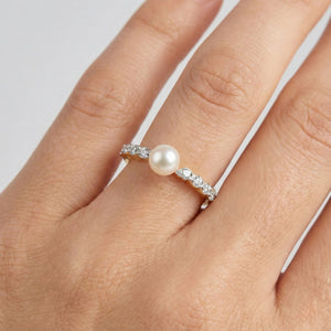 Winter Pearls - Lab Diamond Band Rings