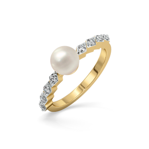 Winter Pearls - Lab Diamond Band Rings