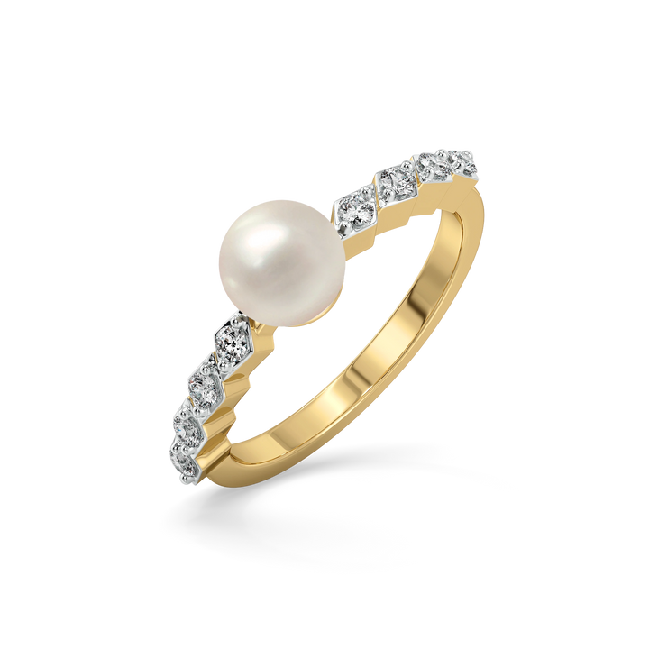Winter Pearls - Lab Diamond Band Rings