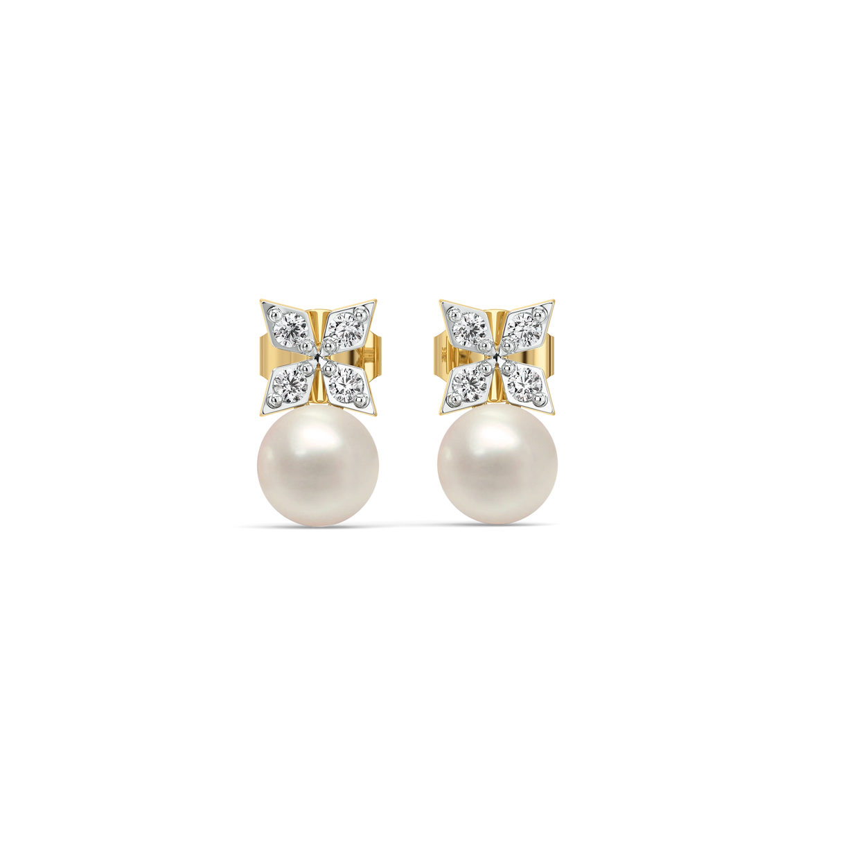 Winter Pearls - Lab Diamond Stud Earrings