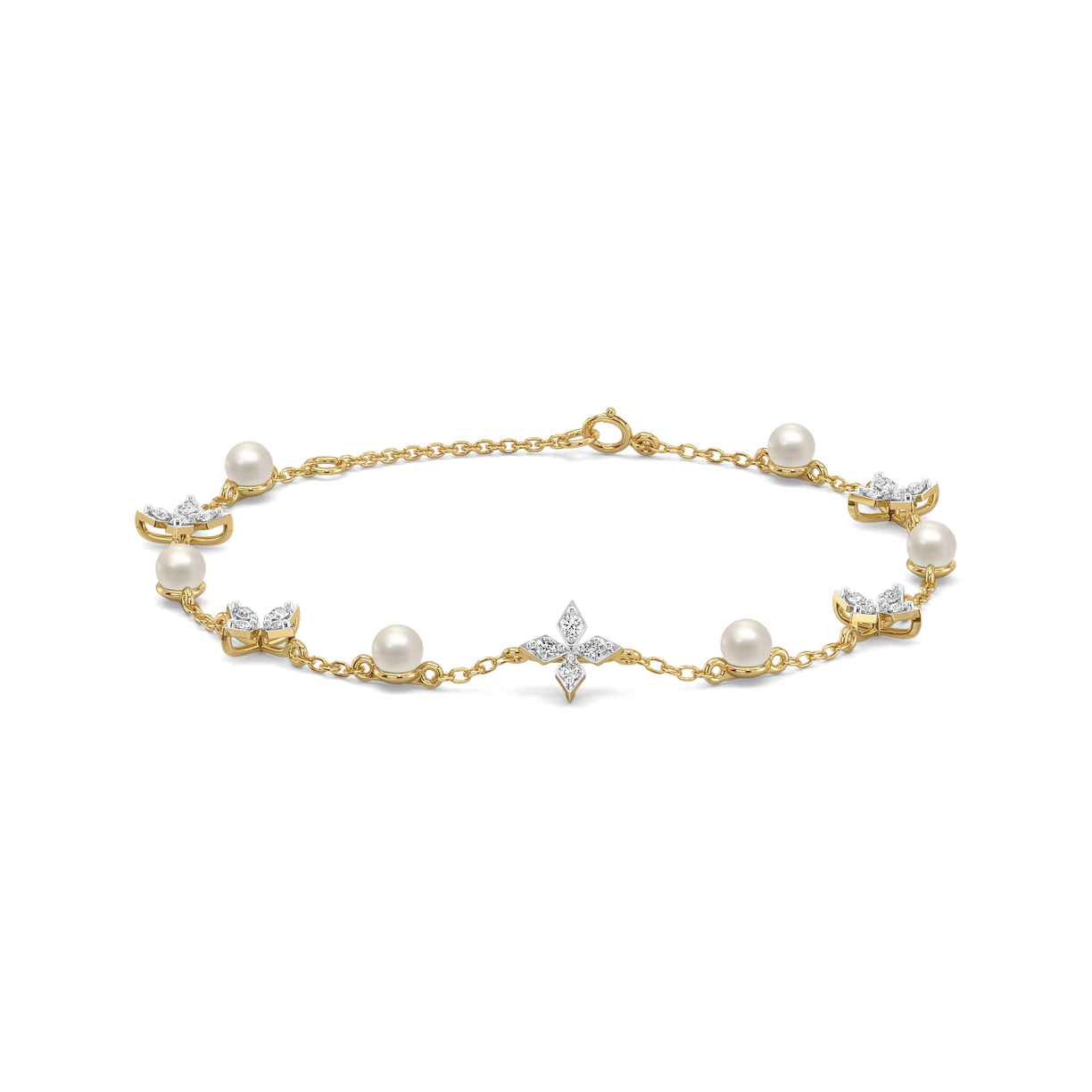 Crystal Pearls - Lab Diamond Bracelet