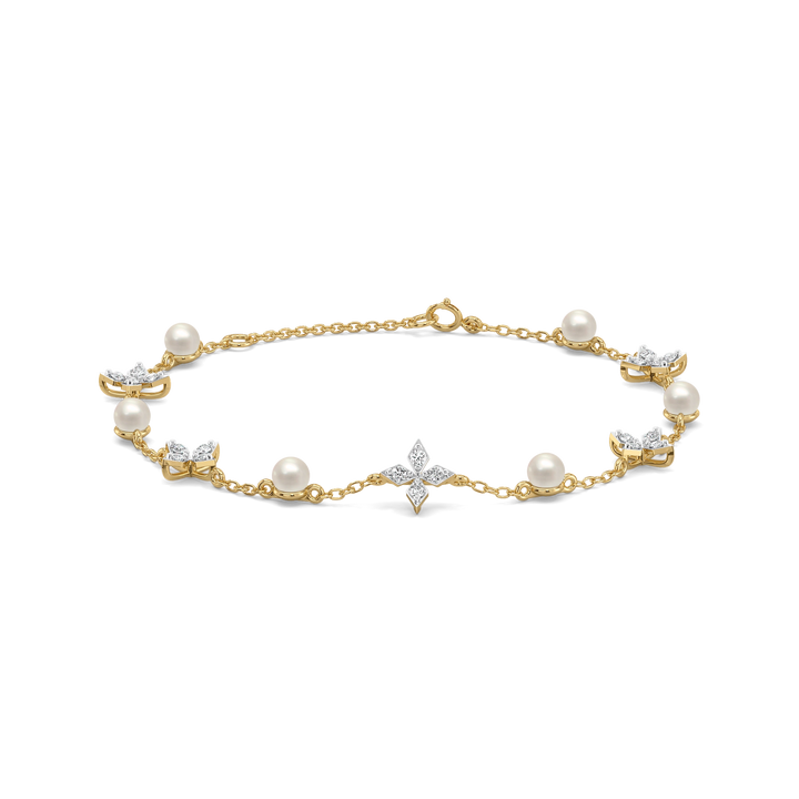 Crystal Pearls - Lab Diamond Bracelet