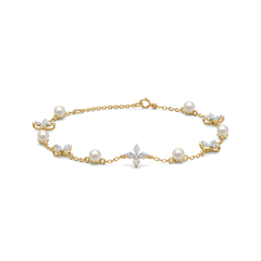 Crystal Pearls - Lab Diamond Bracelet