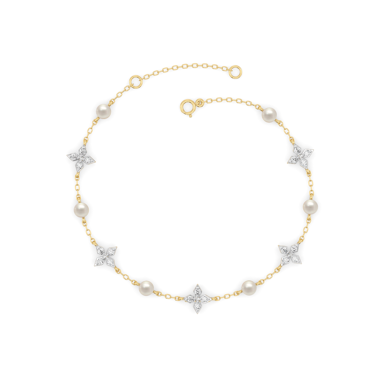 Crystal Pearls - Lab Diamond Bracelet