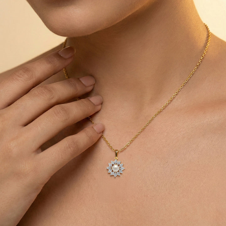 Crystal Pearls - Lab Diamond Pendant