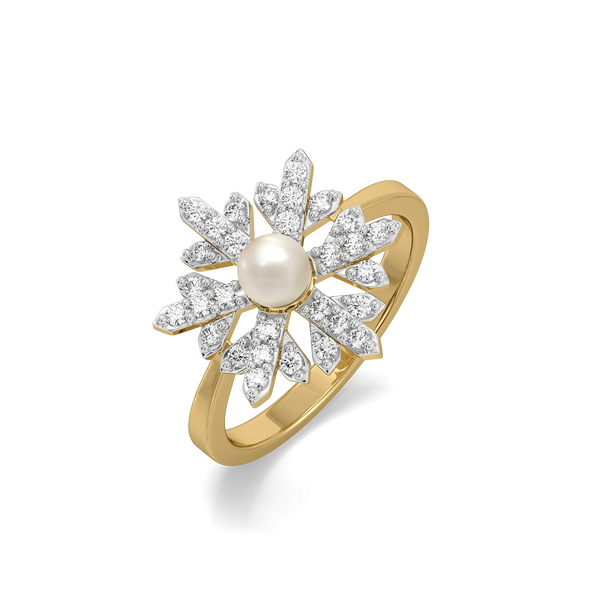 Lukson Crystal Pearls Lab Grown Diamond Rings