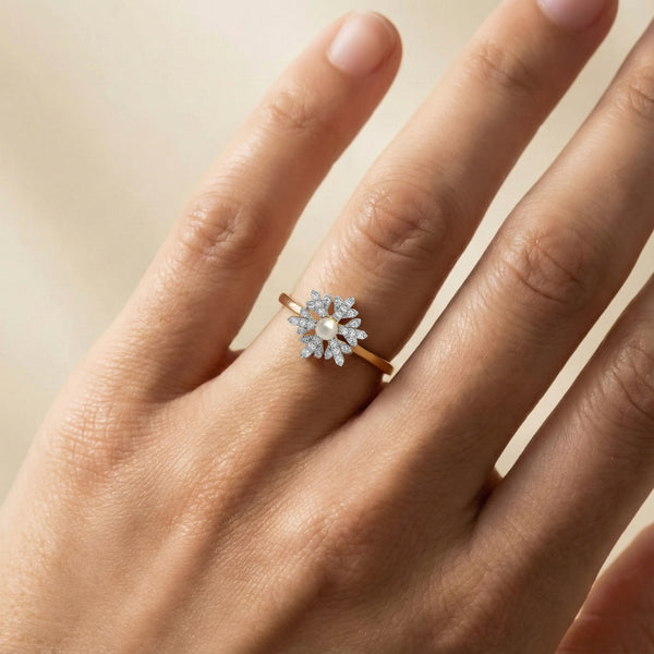 Lukson Crystal Pearls Lab Grown Diamond Rings Online