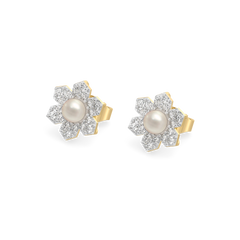 Crystal Pearls - Lab Diamond Earrings