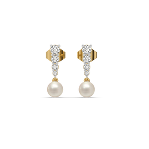 Glinting Pearl - Lab Diamond Drop Earrings