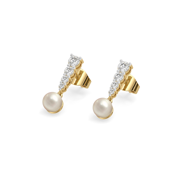 Lukson Pearl Lab Grown Diamond Drop Earrings