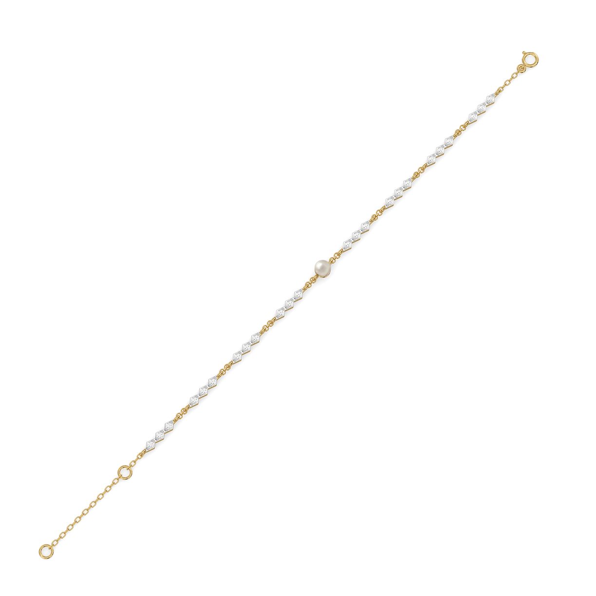 Snow Kissed Pearl - Lab Diamond Bracelet