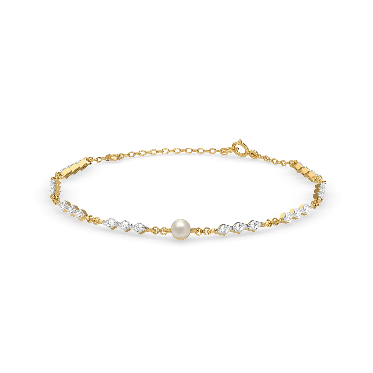 Snow Kissed Pearl - Lab Diamond Bracelet