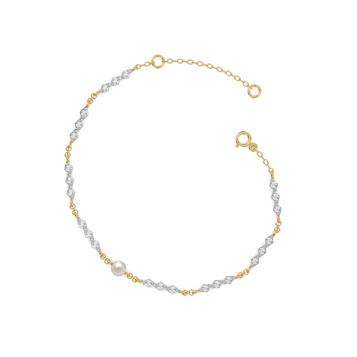 Snow Kissed Pearl - Lab Diamond Bracelet
