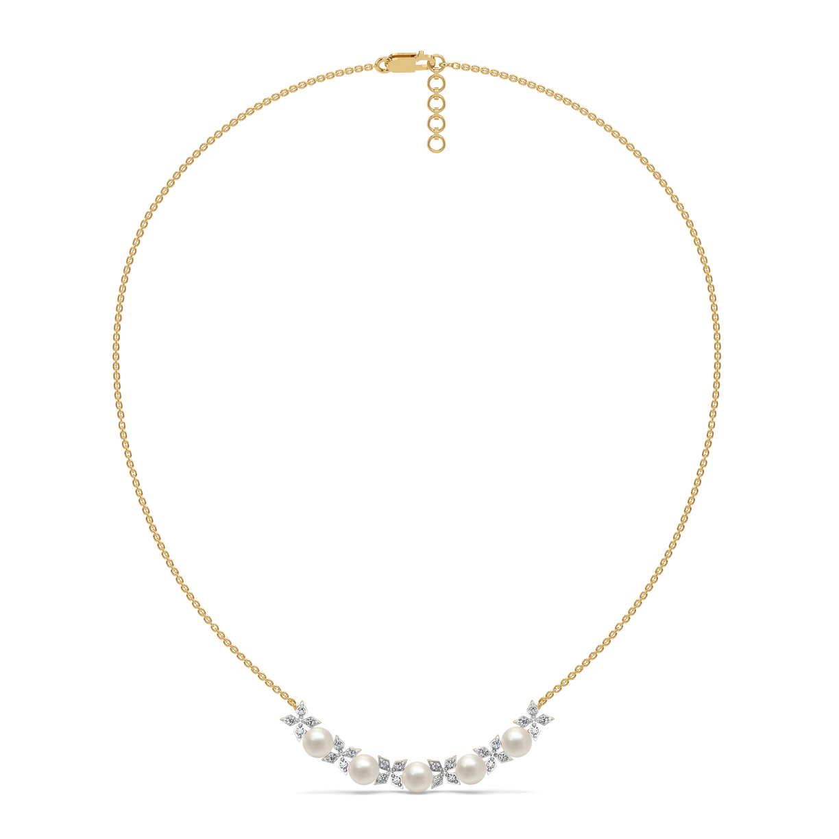 Snow Kissed Pearl - Lab Diamond Necklace