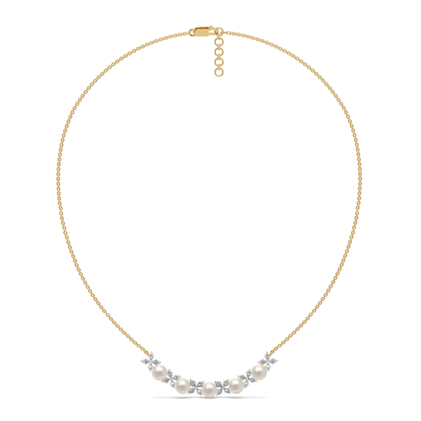 Snow Kissed Pearl - Lab Grown Diamond Necklace Online - Lukson
