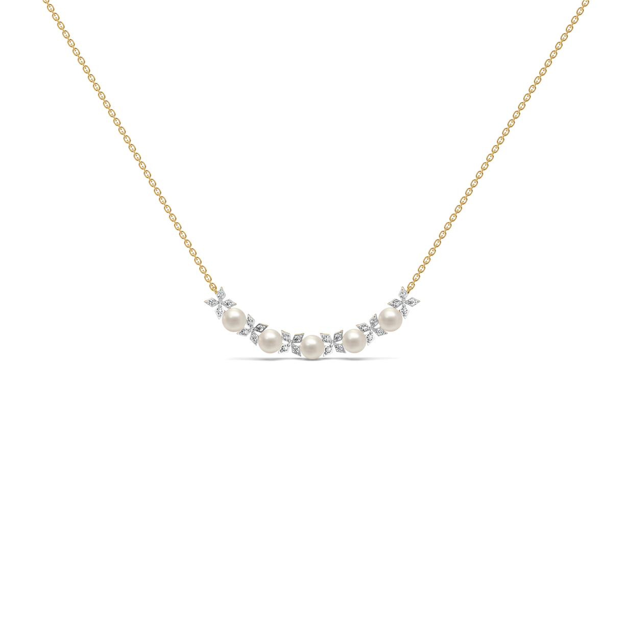 Snow Kissed Pearl - Lab Diamond Necklace