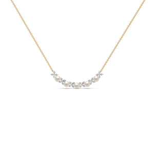 Snow Kissed Pearl - Lab Diamond Necklace