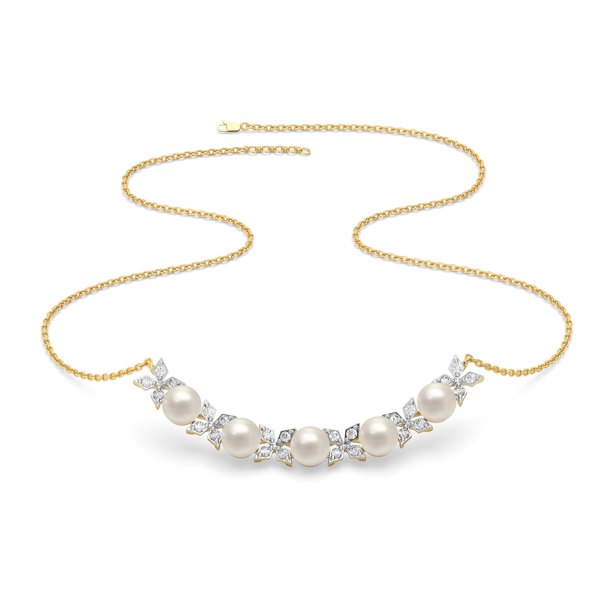 Snow Kissed Pearl - Lab Diamond Necklace