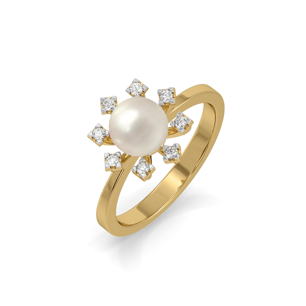 Lukson Snow Kissed Pearl Lab Grown Diamond Ring