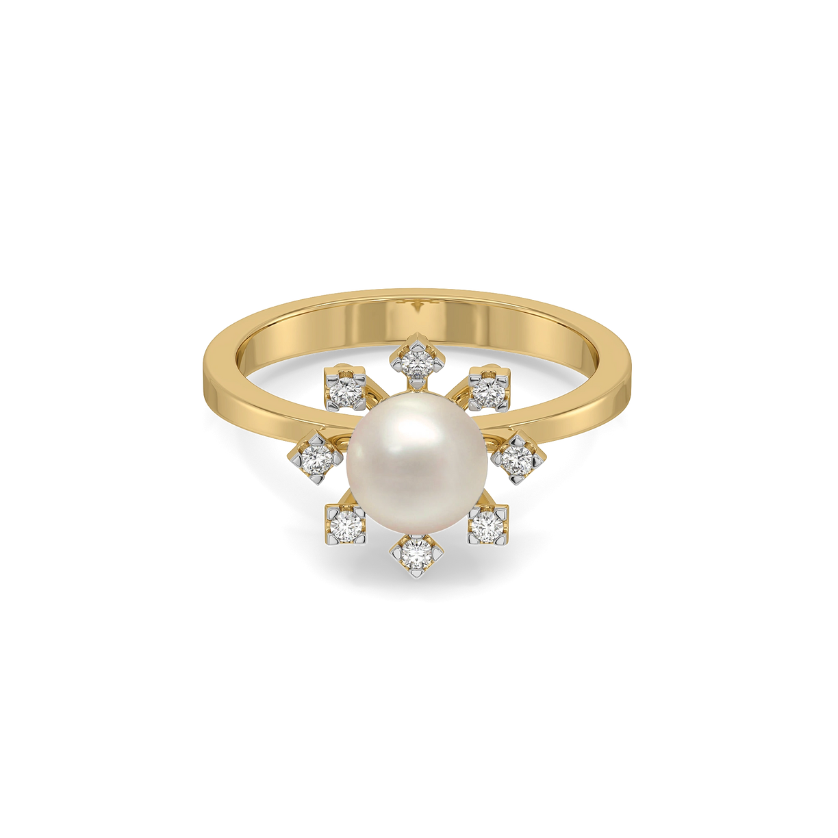 Snow Kissed Pearl - Lab Diamond Ring