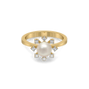 Lukson Snow Kissed Pearl Lab Grown Diamond Ring for Women